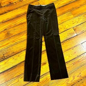 STRENESSE GABRIELE STREHLE FLAT FRONT BLACK VELVET PANTS WITH BACK ZIPPER SIZE 6